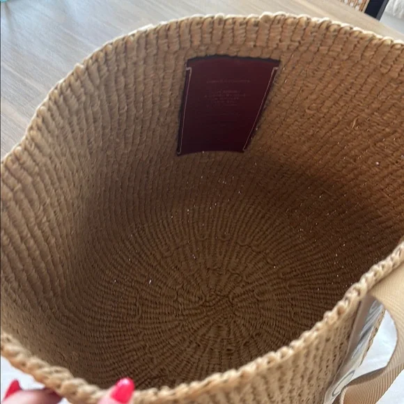 Chloe Tan Woven Tote Bag - Picture 3 of 4